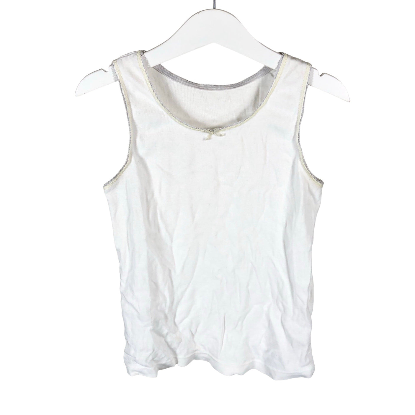 Unisex Debenhams - Tricot tank top, size 122 - 128 - White (1)