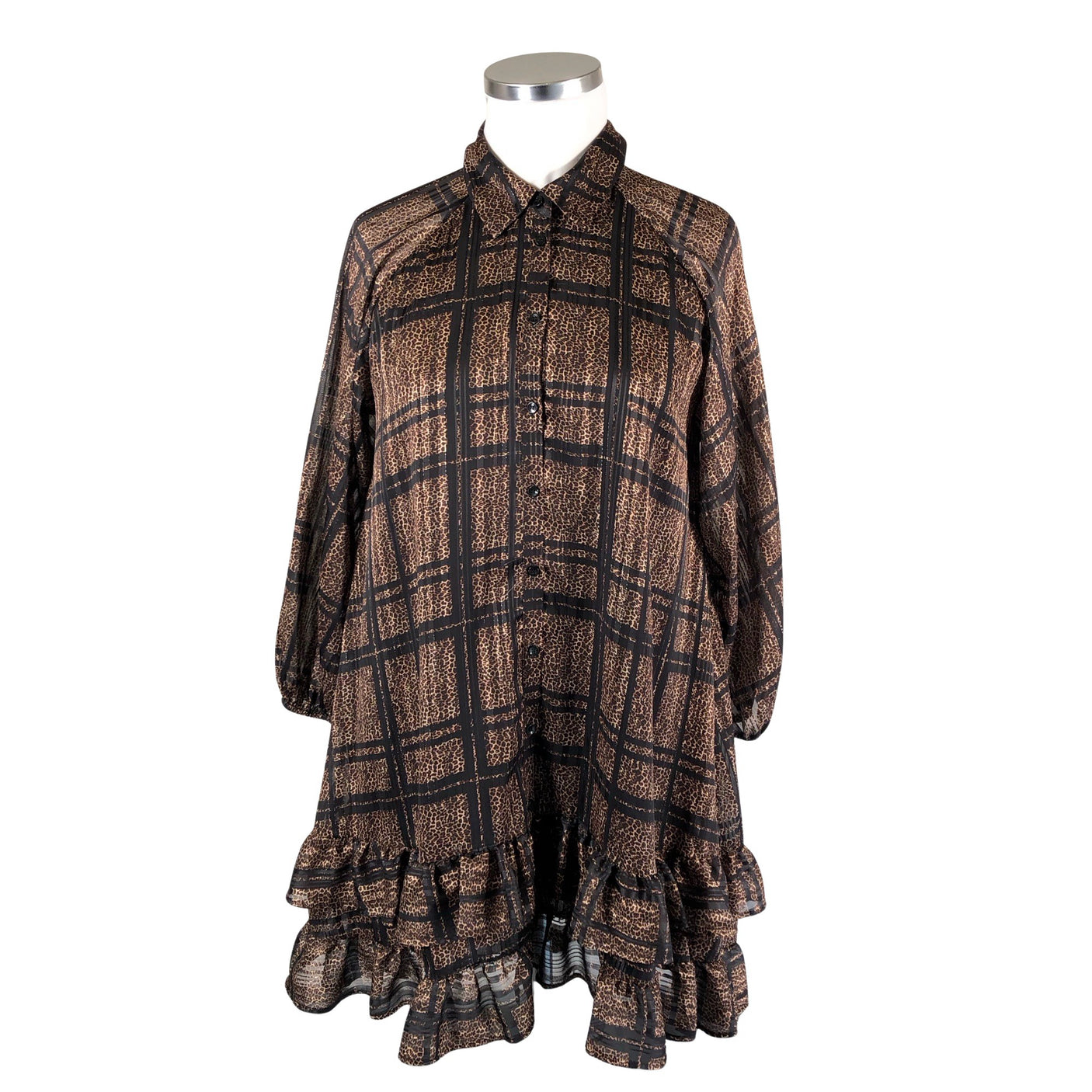 Unisex Imperial - Schiffon dress, size 40 - Brown (1)