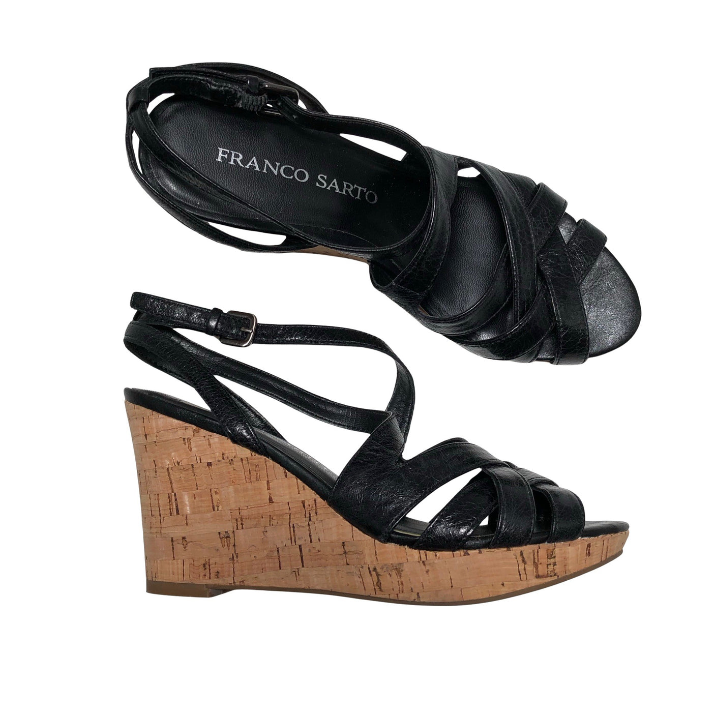 Unisex Franco Sarto - Wedge sandals, size 36 - Black (1)