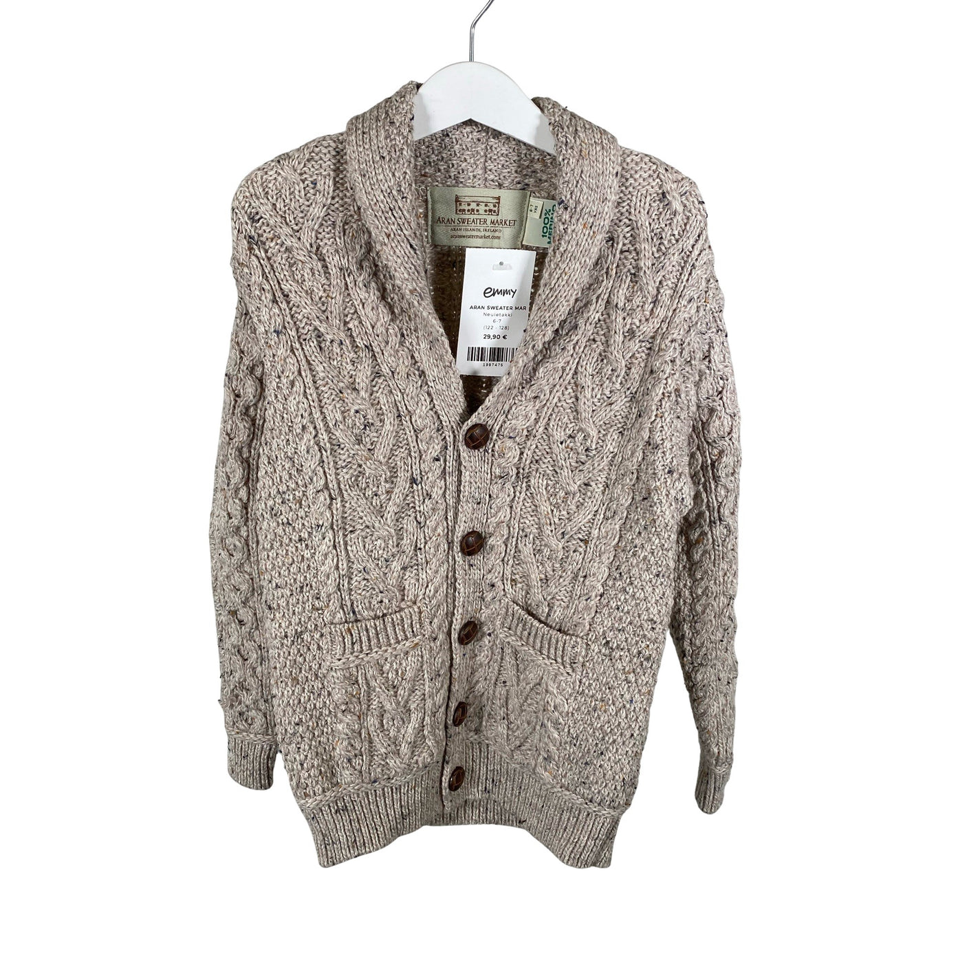 Unisex Aran Sweater Market - Cardigan, size 122 - 128 - Gray (1)