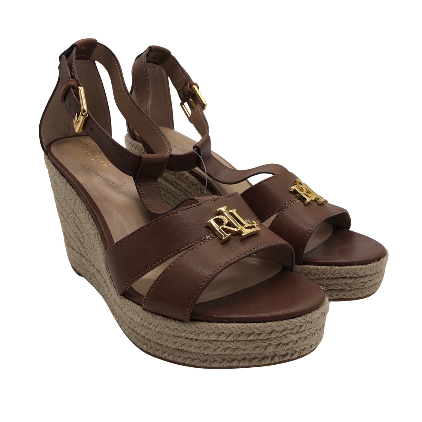 Unisex Lauren Ralph Lauren - Wedge sandals, size 42 - Brown (2)