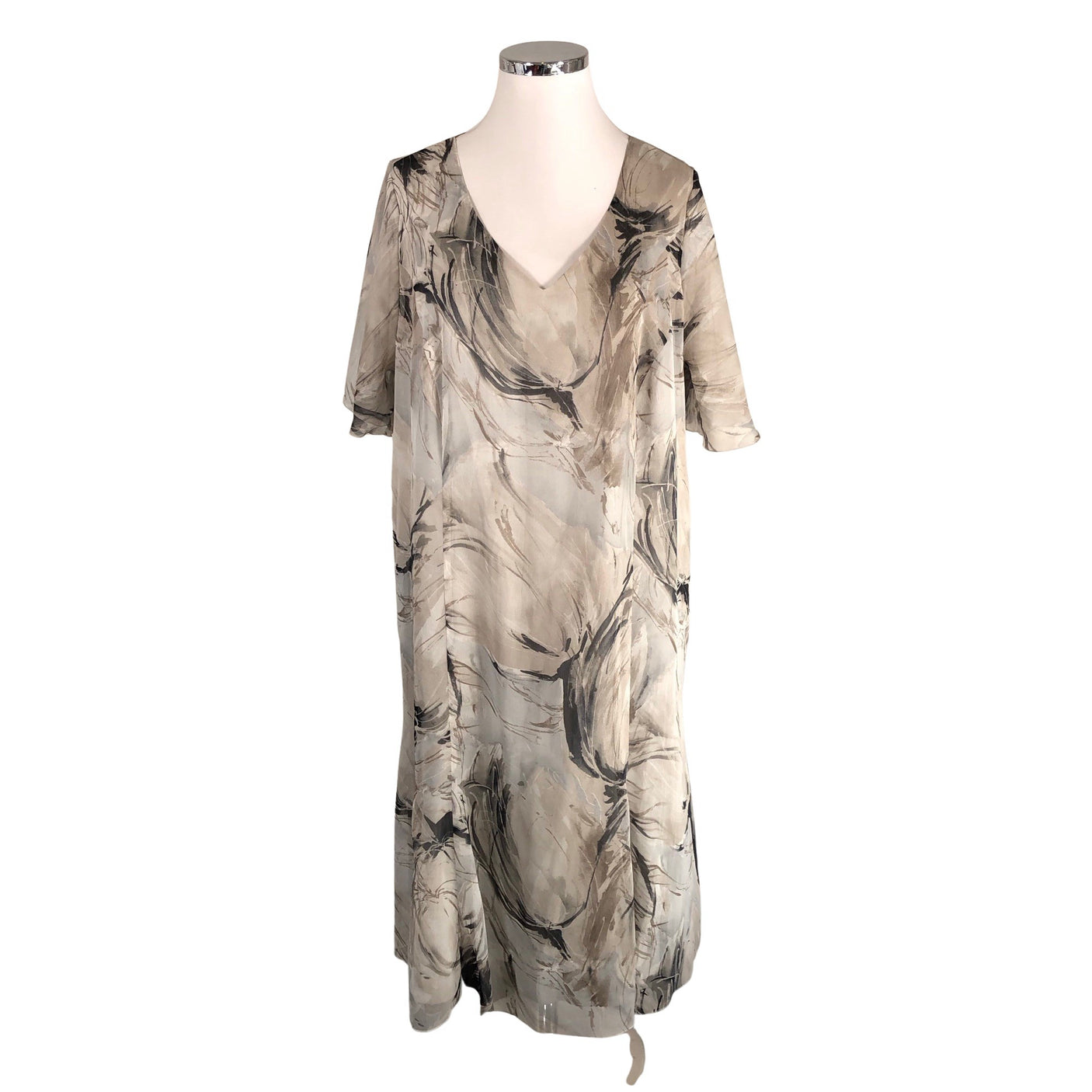 Unisex Vivante - Schiffon dress, size 48 - Gray (1)