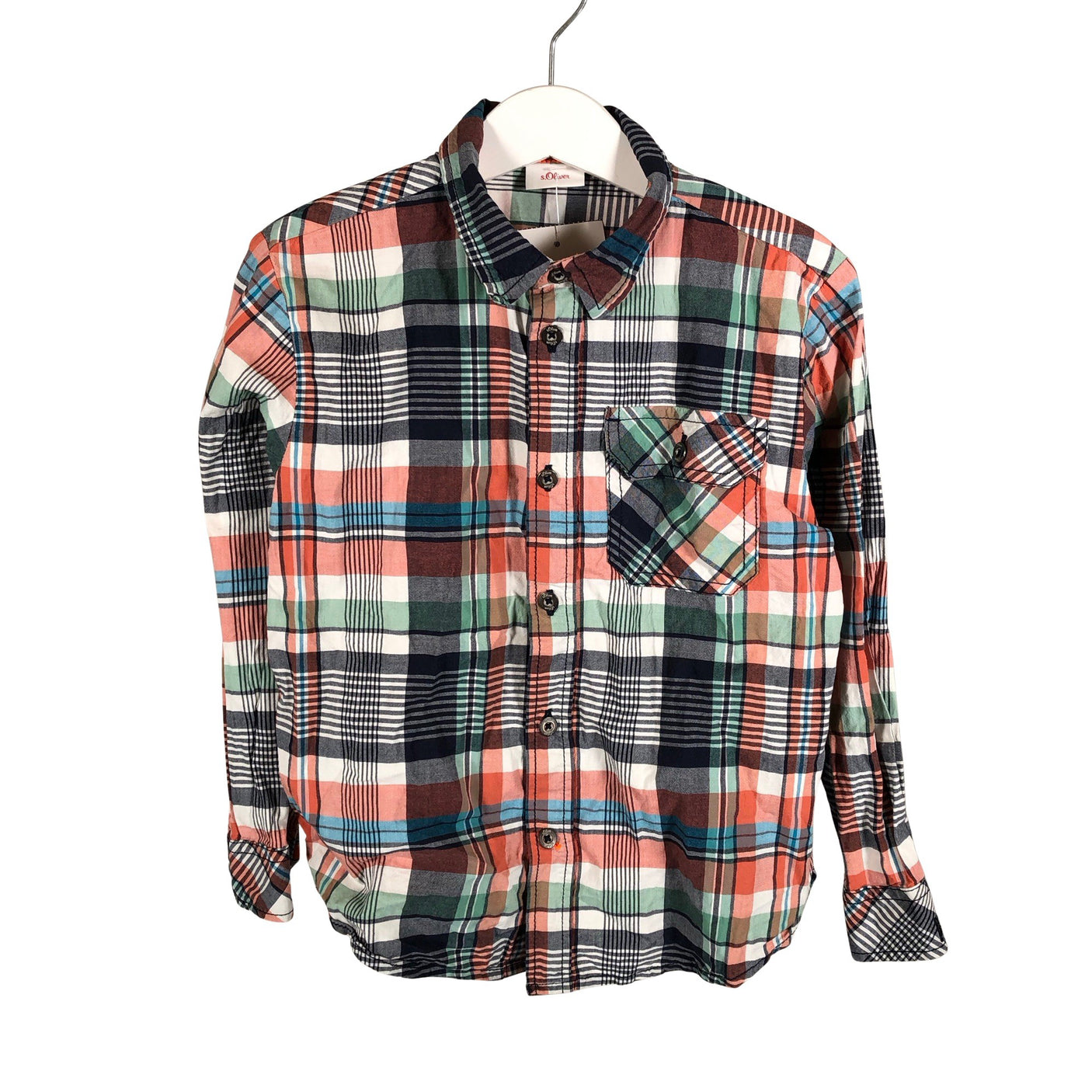 Unisex s.Oliver - Collared shirt, size 116 - 122 - Blue (1)