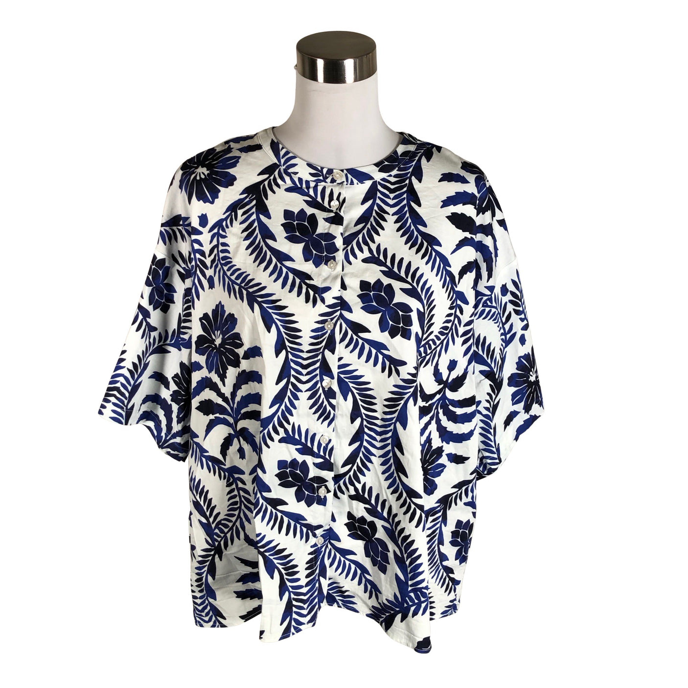 Unisex Milano Italy - Short-sleeved blouse, size 40 - White (1)