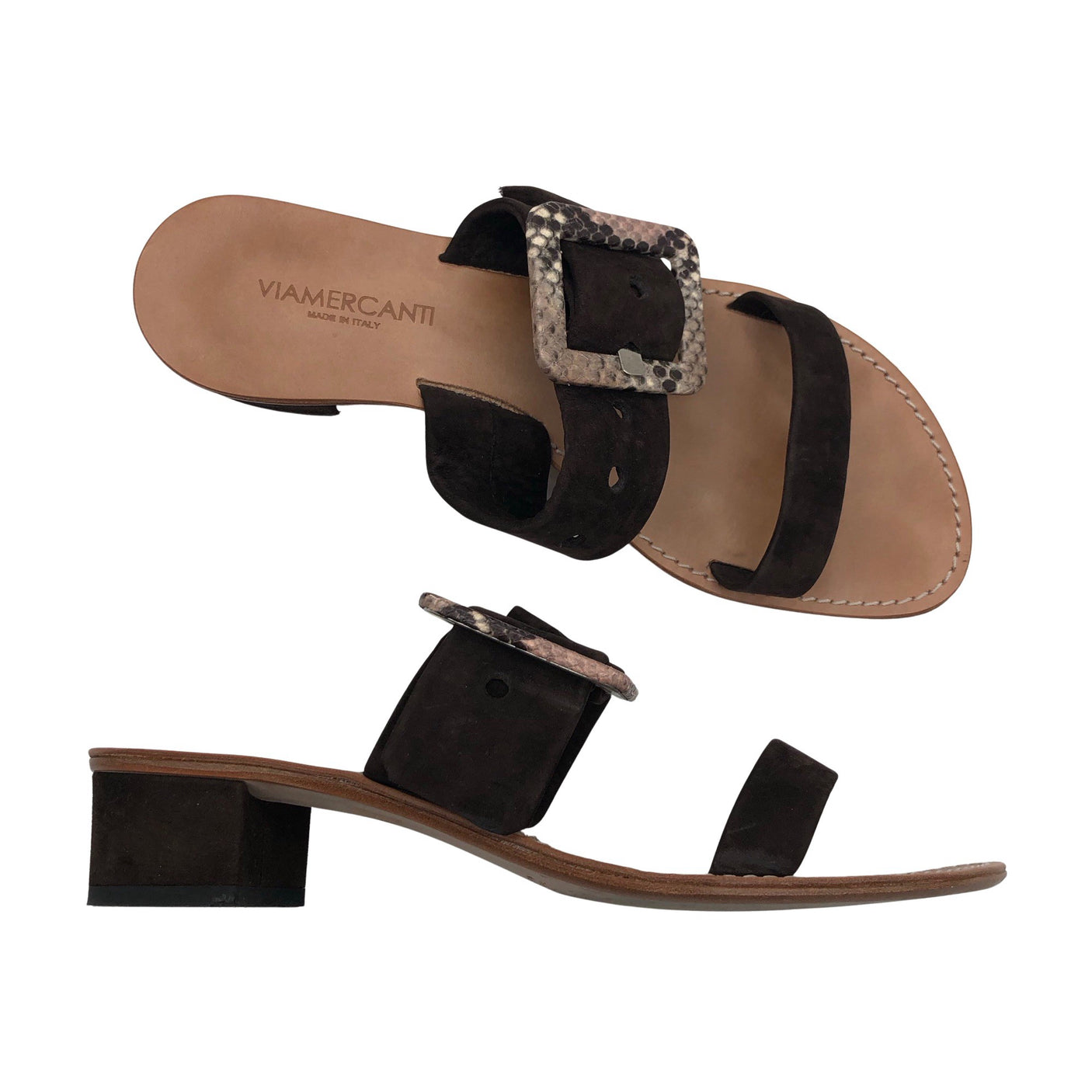 Unisex Viamercanti - Heeled sandals, size 40 - Brown (1)