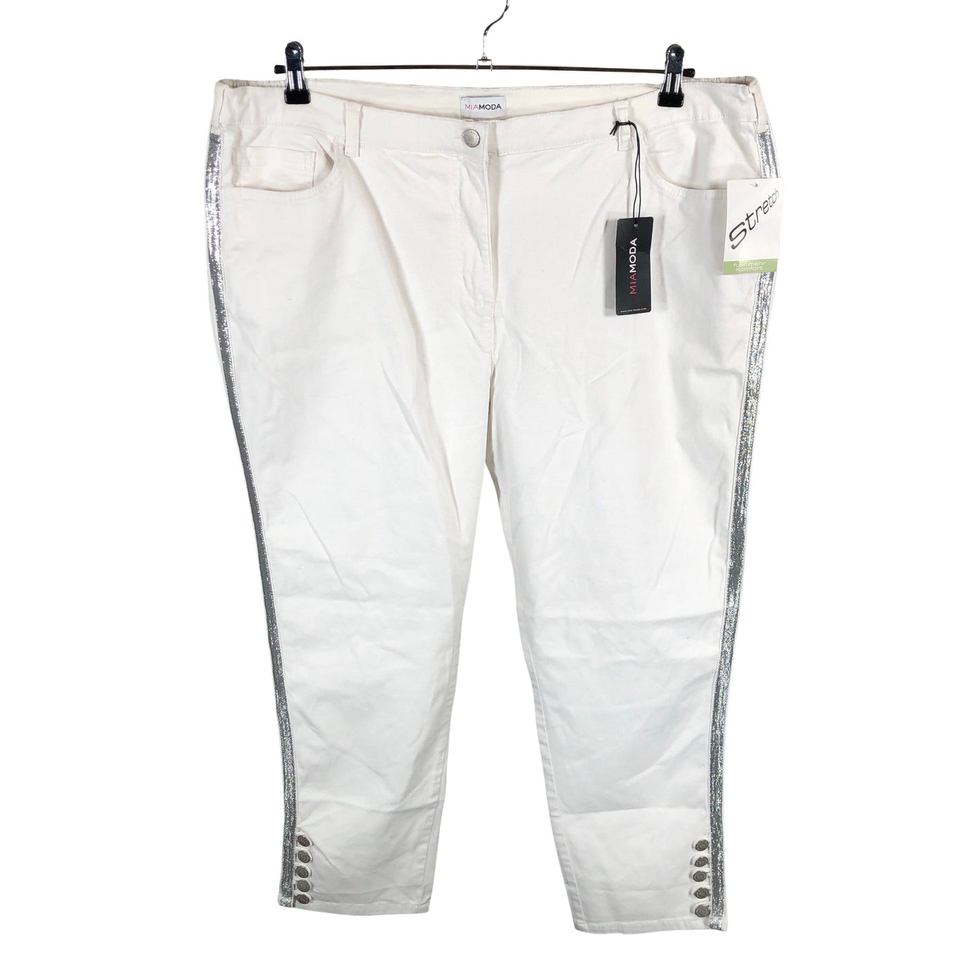 Unisex Mia Moda - Jeans, size 50 - White (1)