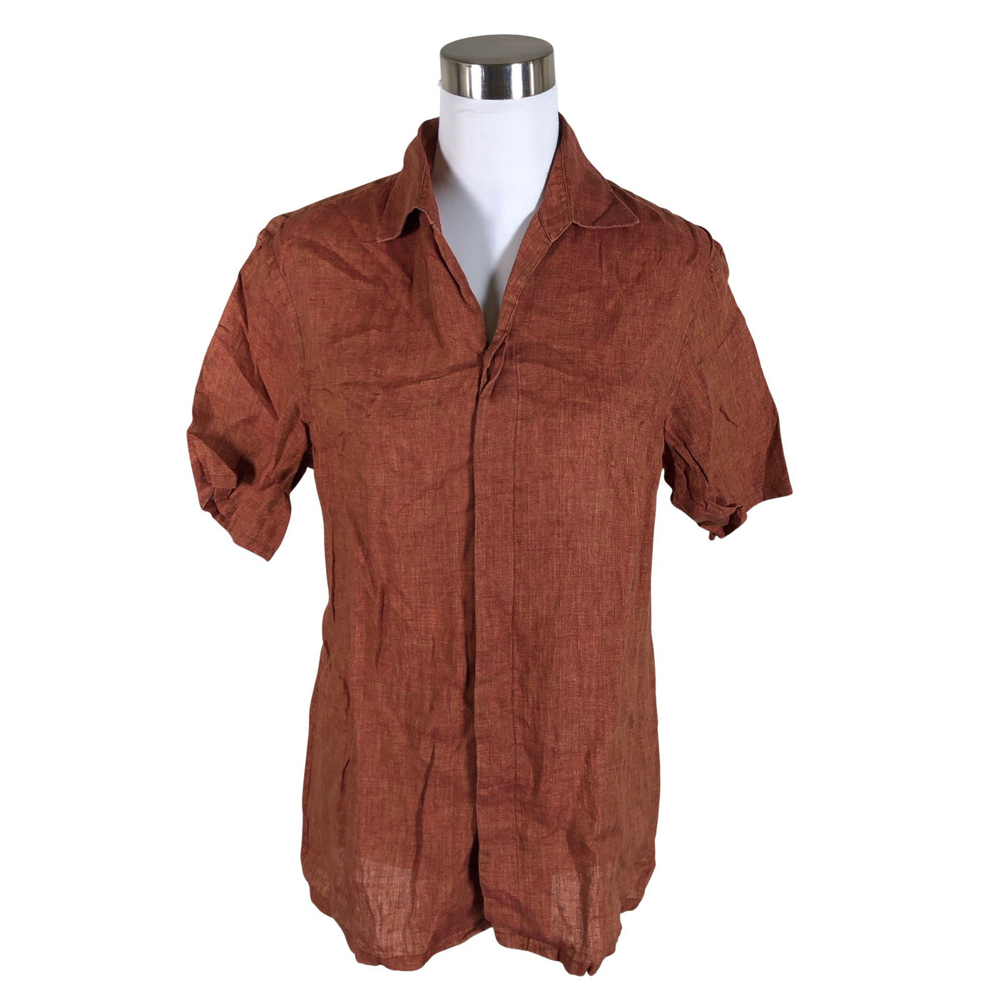 Unisex Donna Karan - Short-sleeved blouse, size 38 - Brown (1)