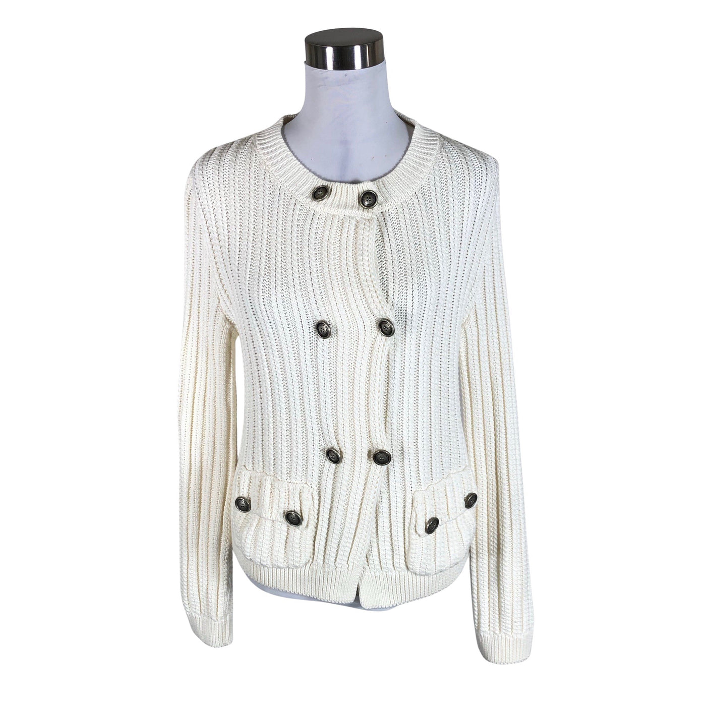 Unisex Massimo Dutti - Cardigan, size 38 - White (1)