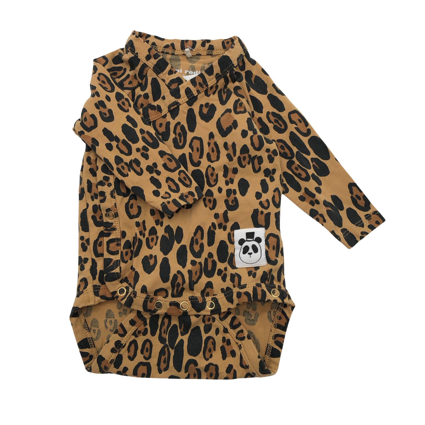 Unisex Mini Rodini - Wrap bodysuit, size 44 - 50 - Brown (1)