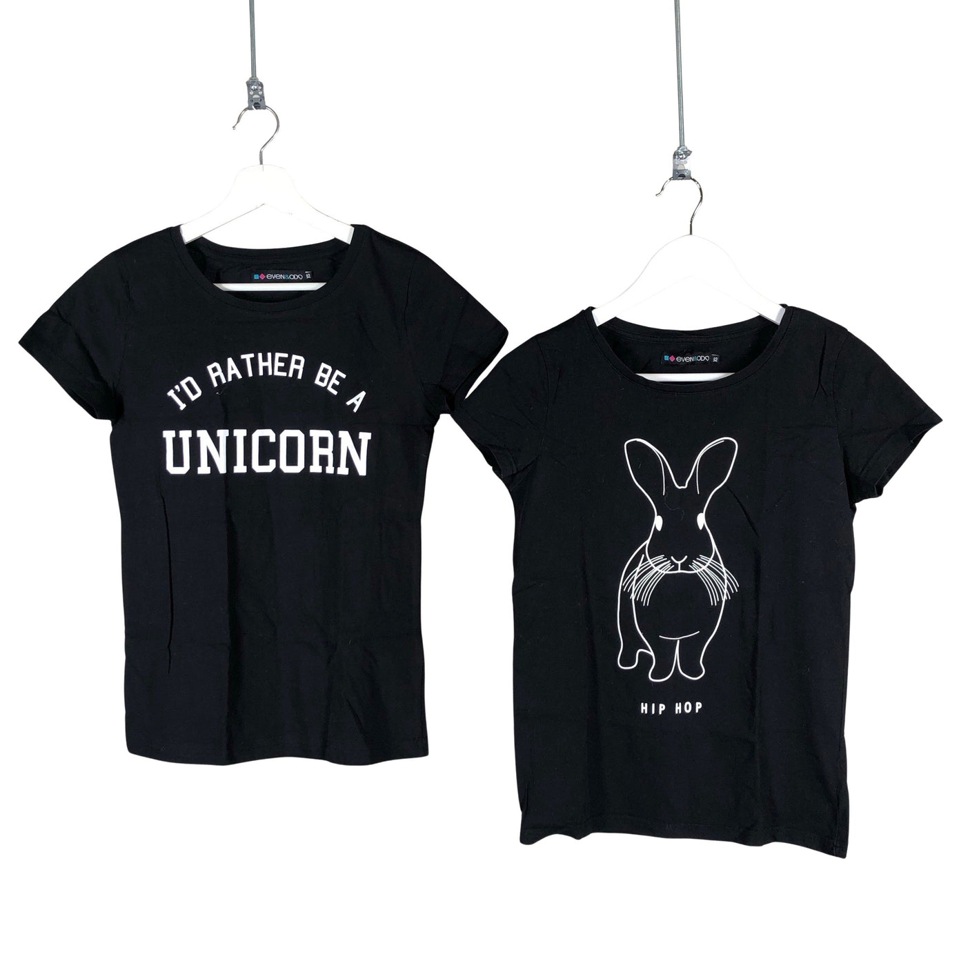 Unisex Even&Odd - T-shirt, size 34 - Black (1)