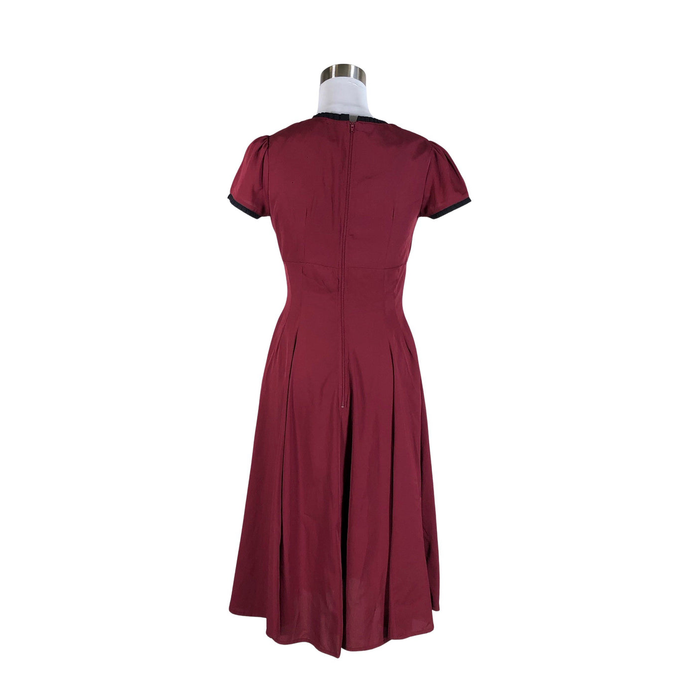 Unisex Hell Bunny - Schiffon dress, size 36 - Wine red (2)