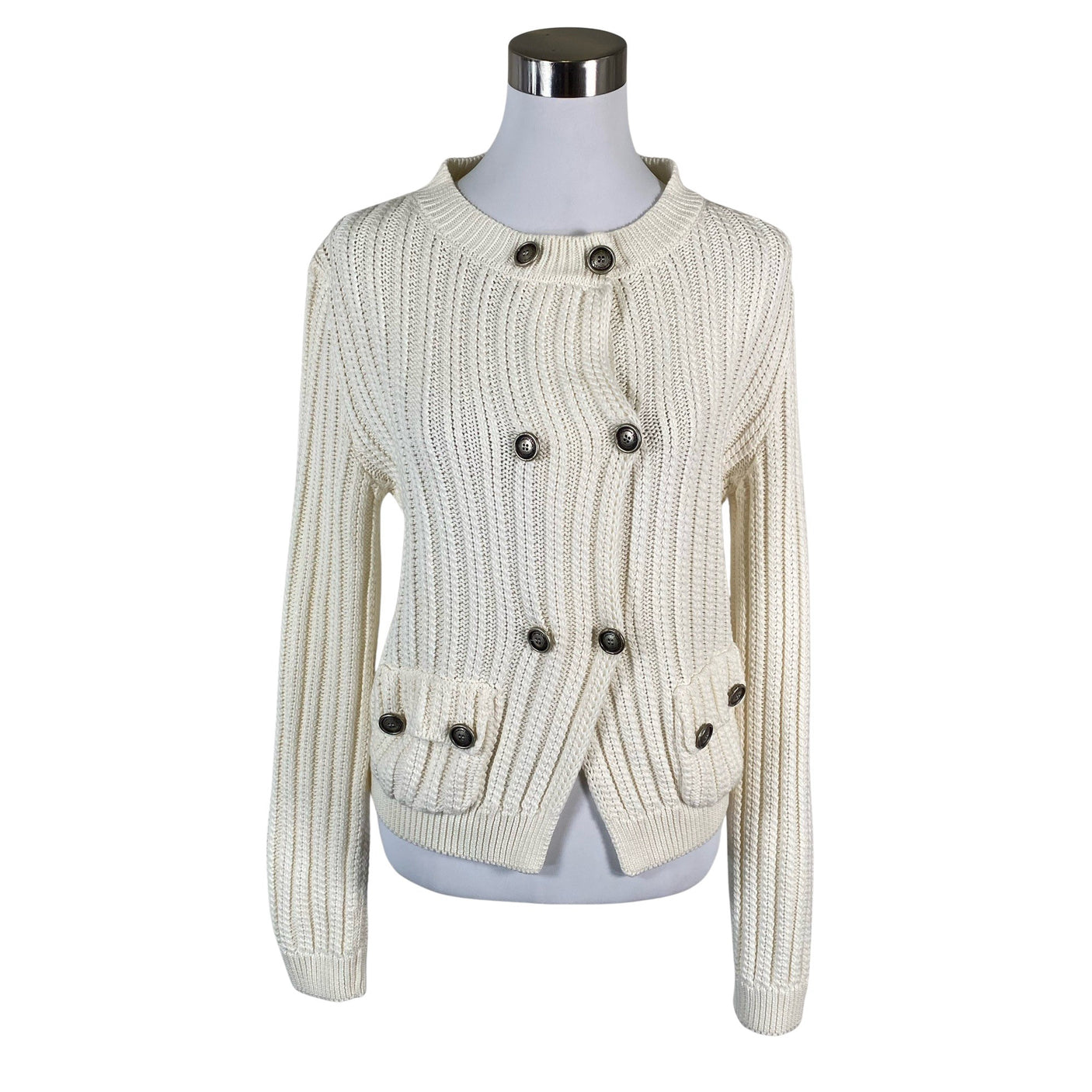 Unisex Massimo Dutti - Cardigan, size 38 - White (1)