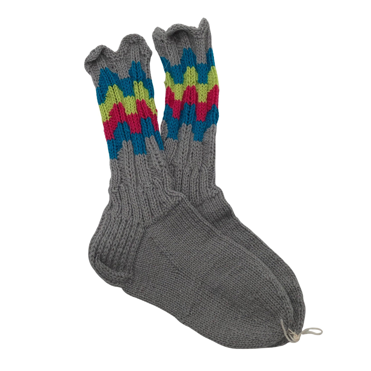 Unisex Handmade - Wool socks, size 39 - Gray (1)