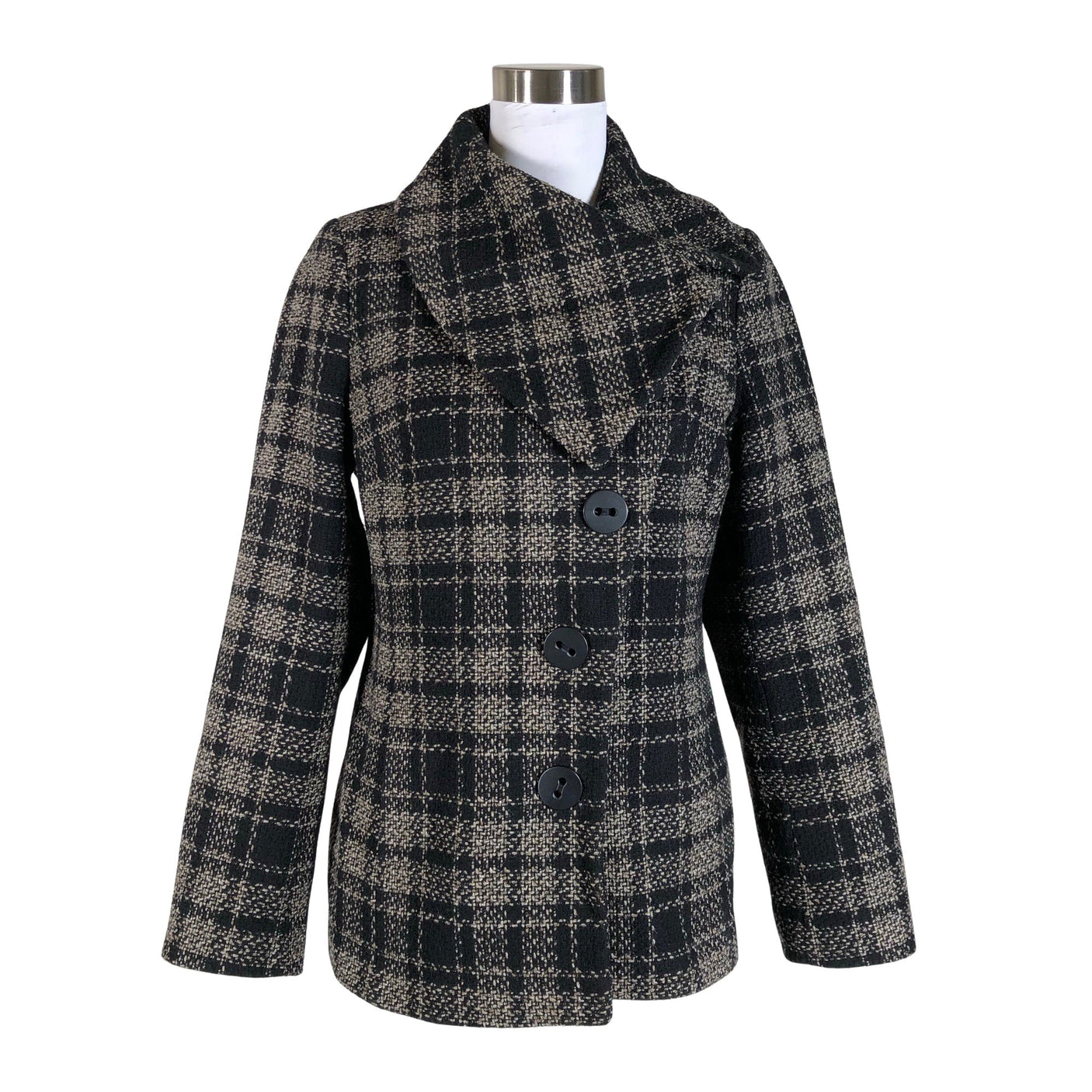 Unisex MasCara - Wool coat, size 38 - Black (1)