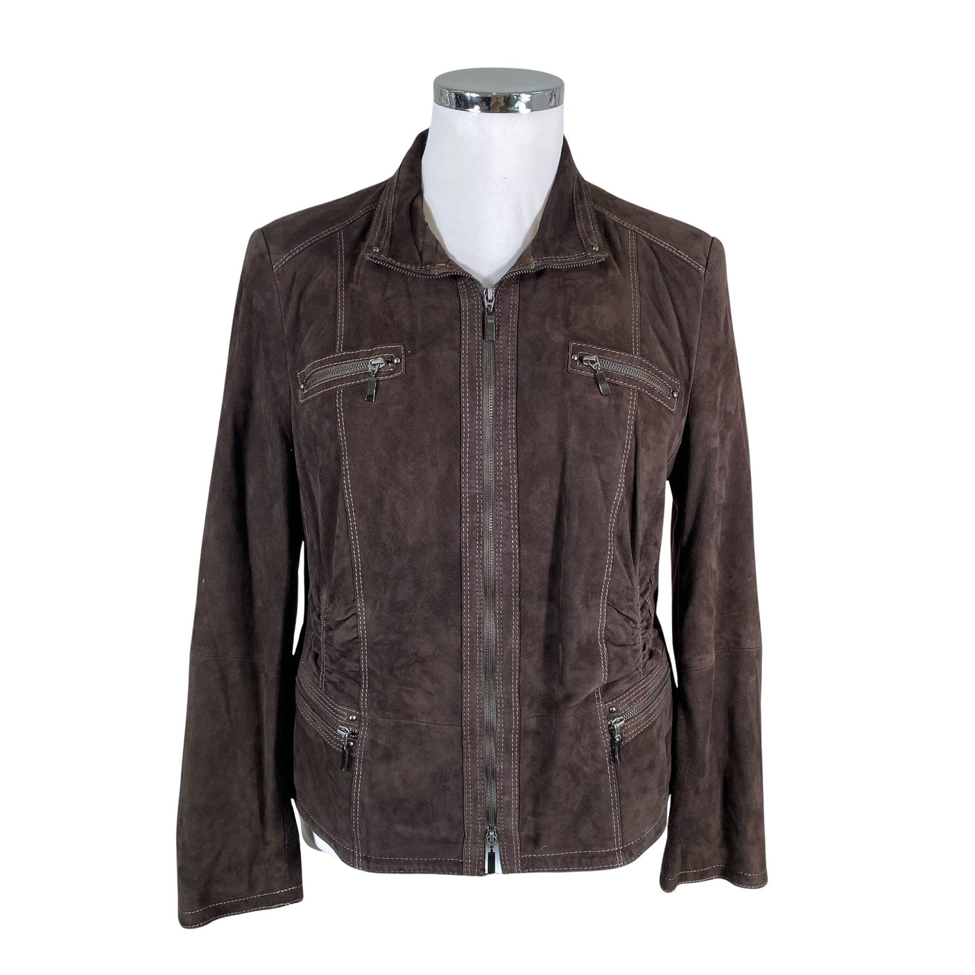 Unisex Gerry Weber - Leather jacket, size 44 - Brown (1)