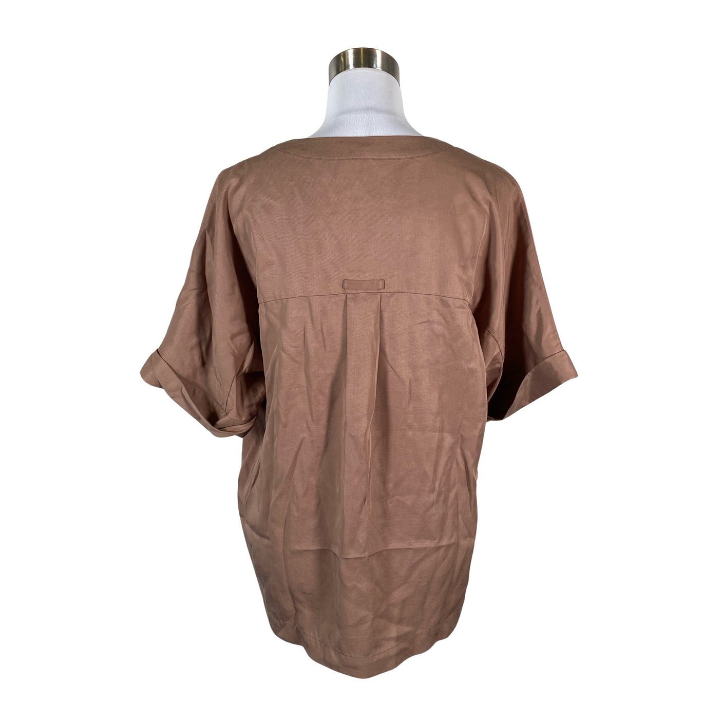 Unisex Adolfo Dominguez - Short-sleeved blouse, size 38 - Brown (2)