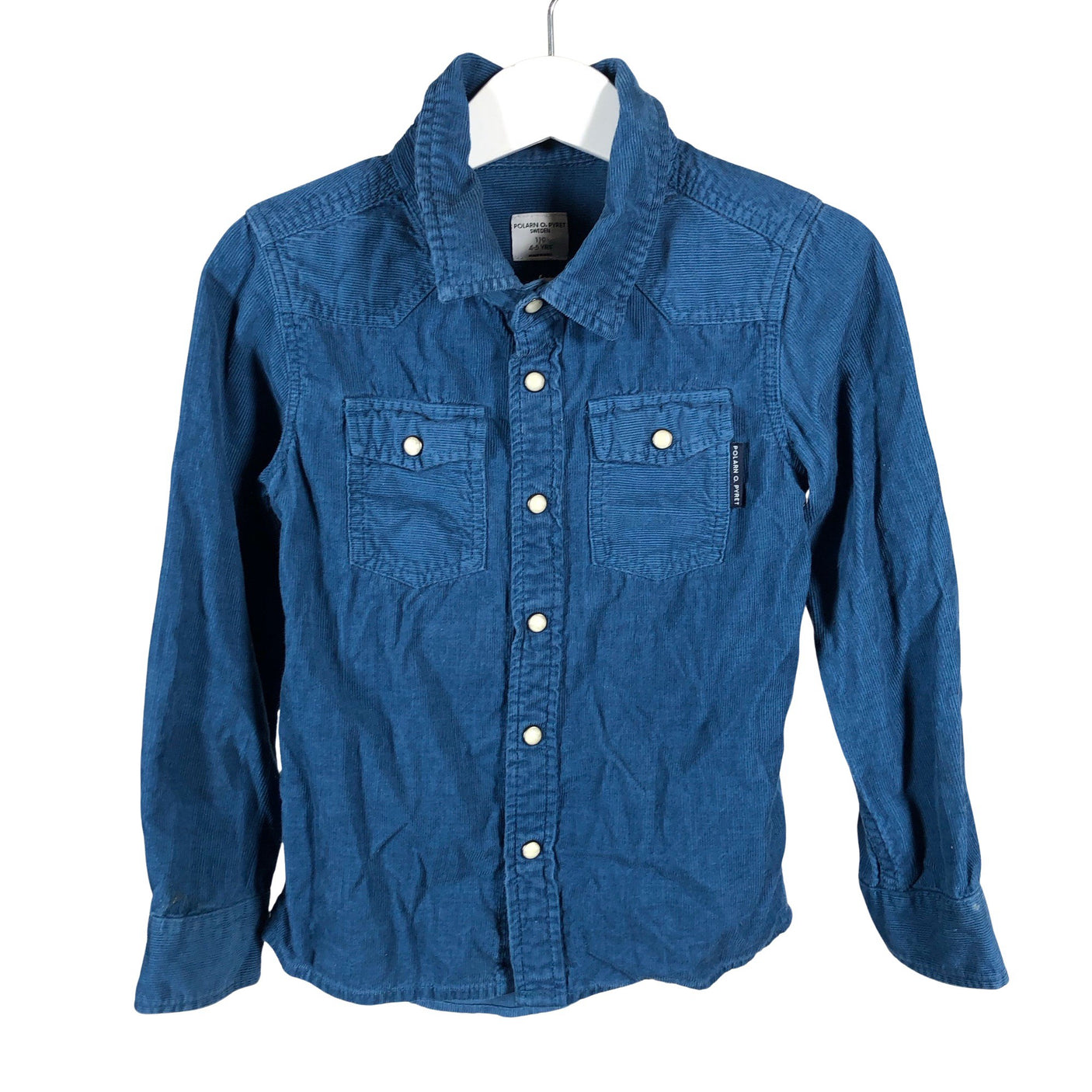 Unisex Polarn O. Pyret - Collared shirt, size 104 - 110 - Blue (1)