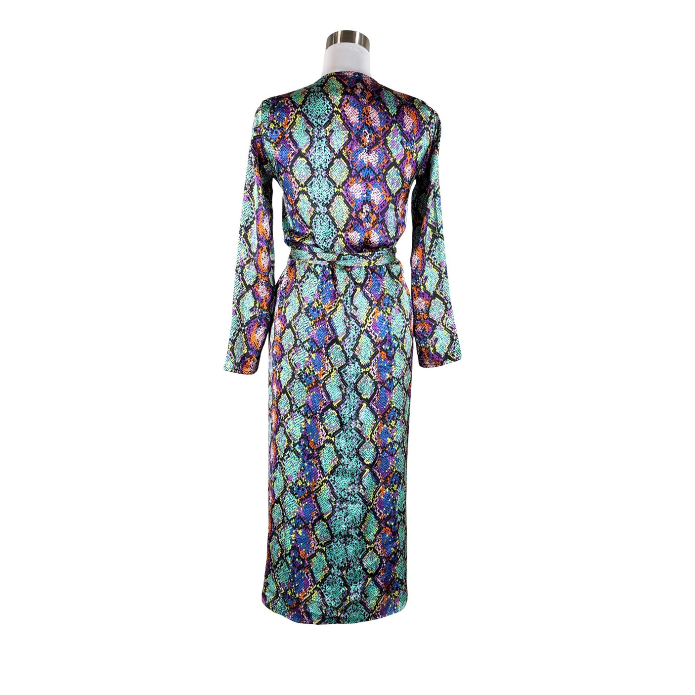 Unisex Dancing Leopard - Schiffon dress, size 38 - Blue (2)