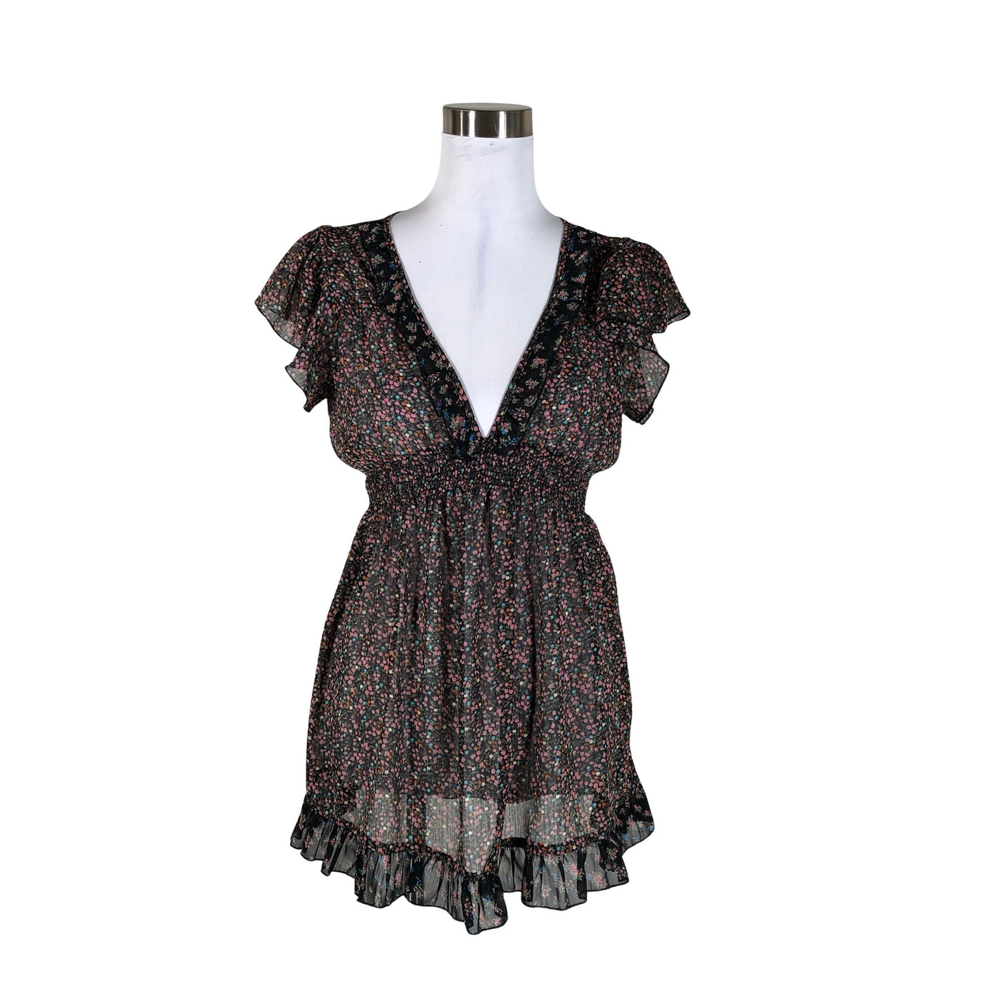 Unisex Hallhuber - Schiffon dress, size 36 - Black (1)