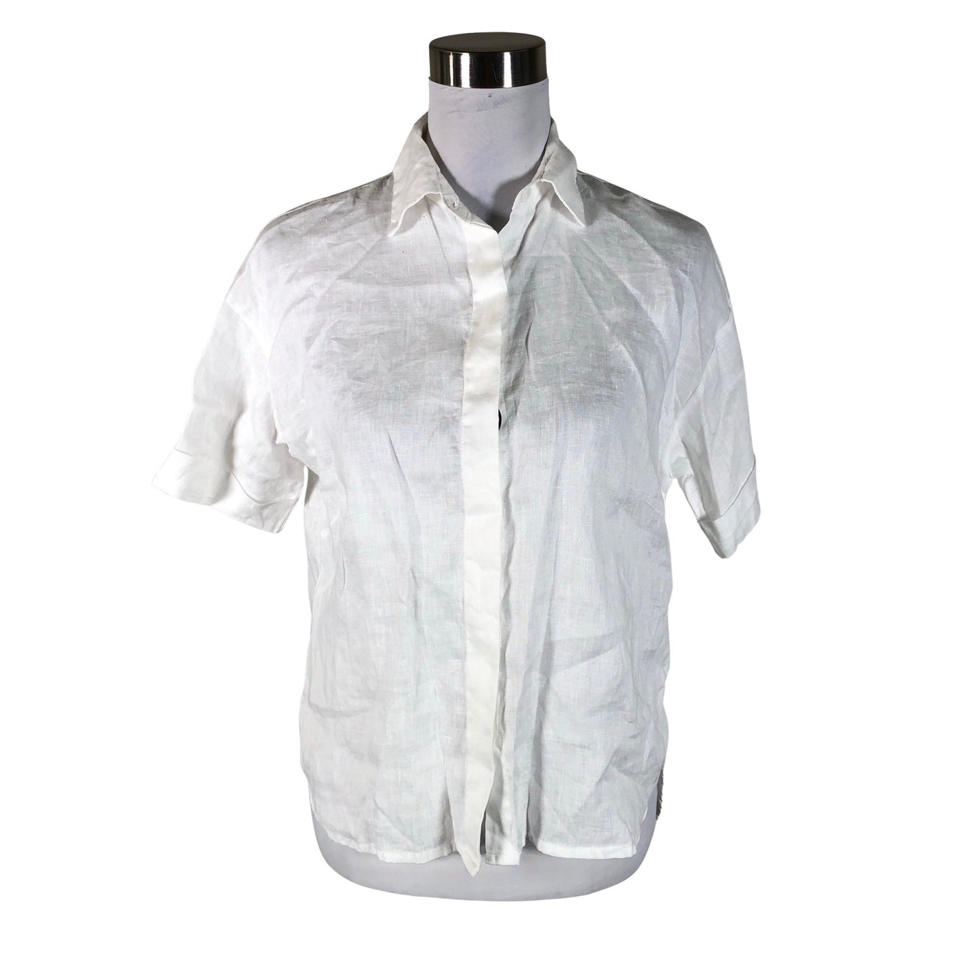 Unisex by the sea - Short-sleeved blouse, size 36 - White (1)