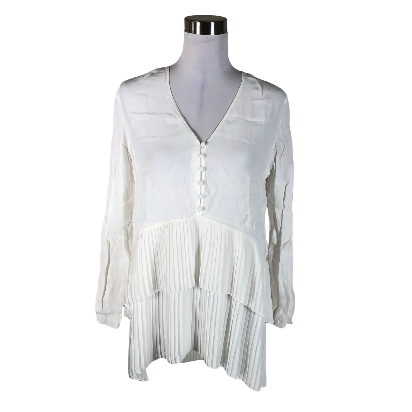Unisex Massimo Dutti - Schiffon tunic, size 38 - White (1)