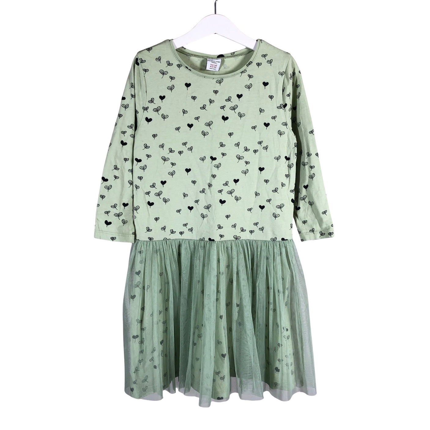 Unisex Polarn O. Pyret - Tricot dress, size 134 - 140 - Green (1)