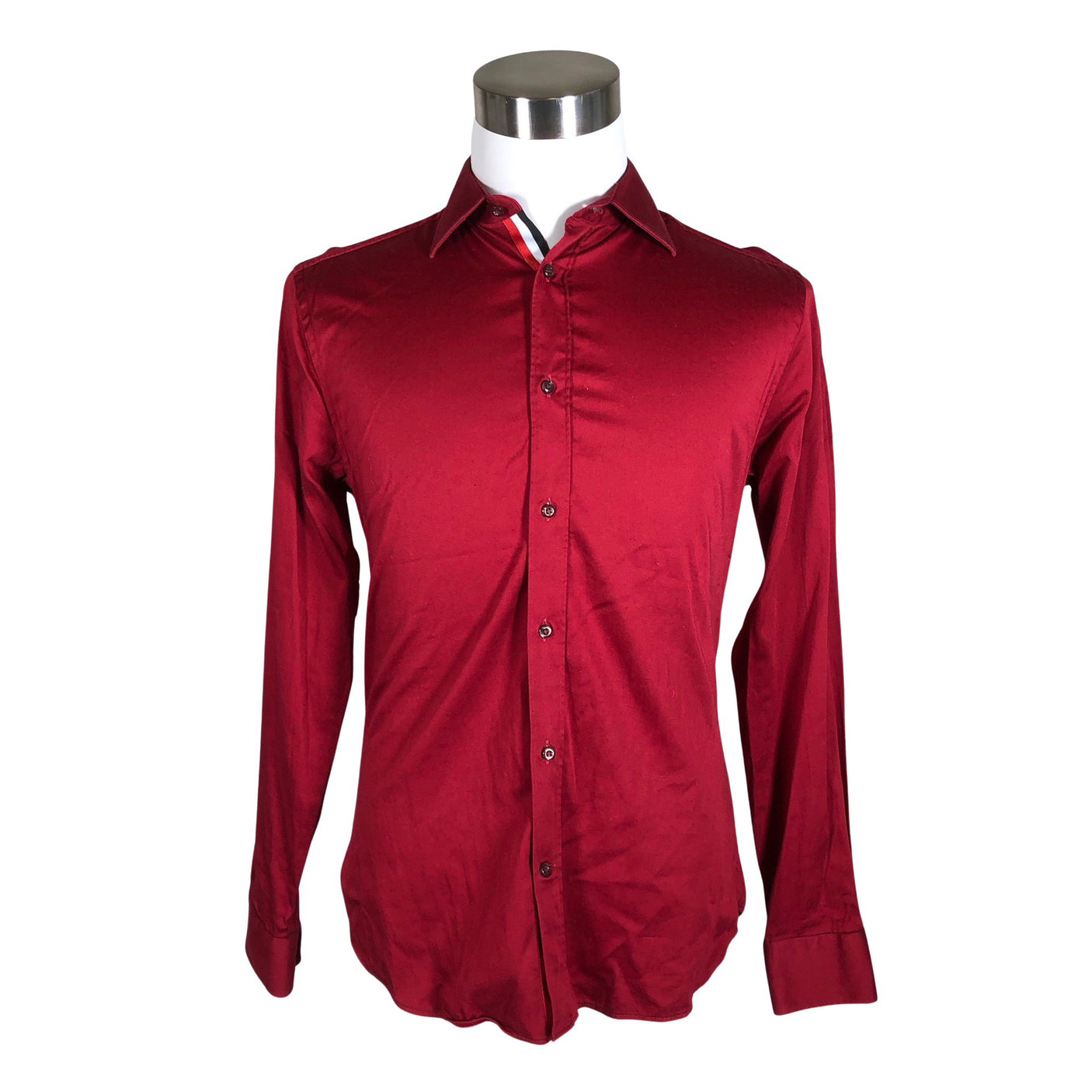 Unisex Riley - Collared shirt, size M - Wine red (1)