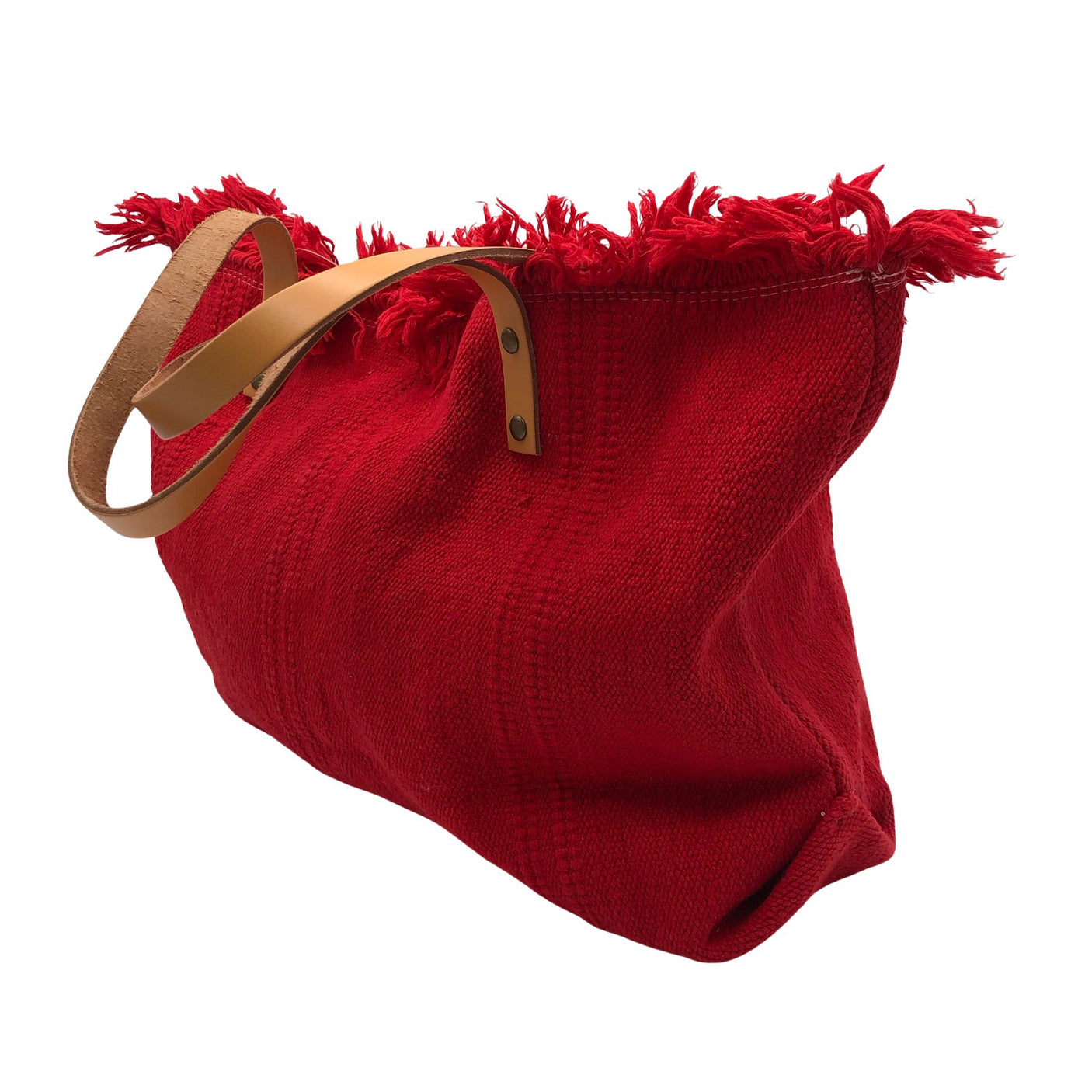 Unisex Italian's Leather - Handbag, size Maxi - Red (2)