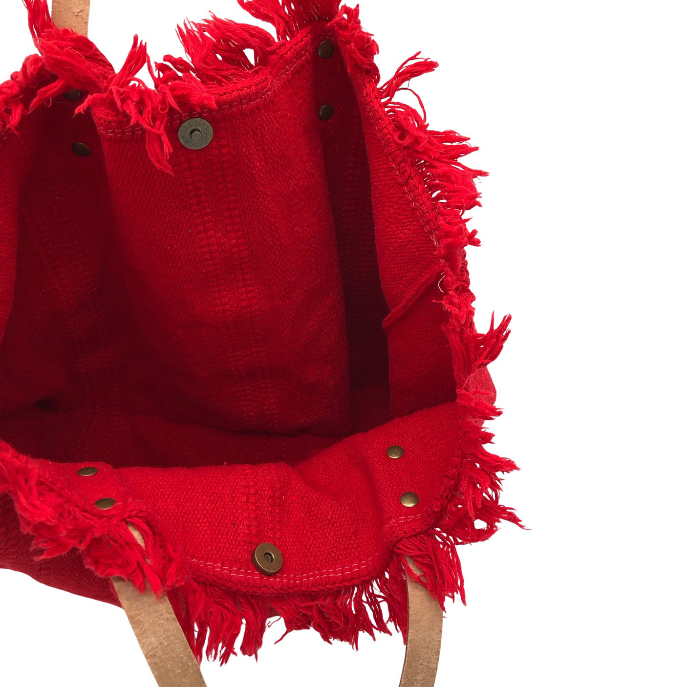 Unisex Italian's Leather - Handbag, size Maxi - Red (3)