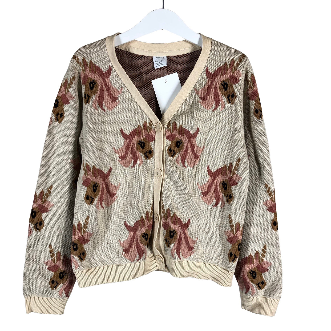 Unisex Lindex - Cardigan, size 122 - 128 - Beige (1)