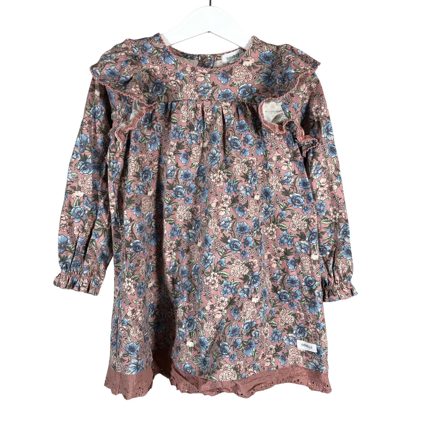Unisex Newbie - Tricot dress, size 98 - 104 - Light pink (1)