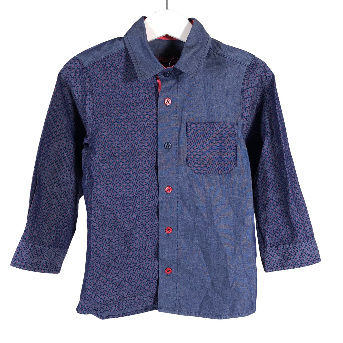 Unisex Ewald - Collared shirt, size 92 - 98 - Blue (1)