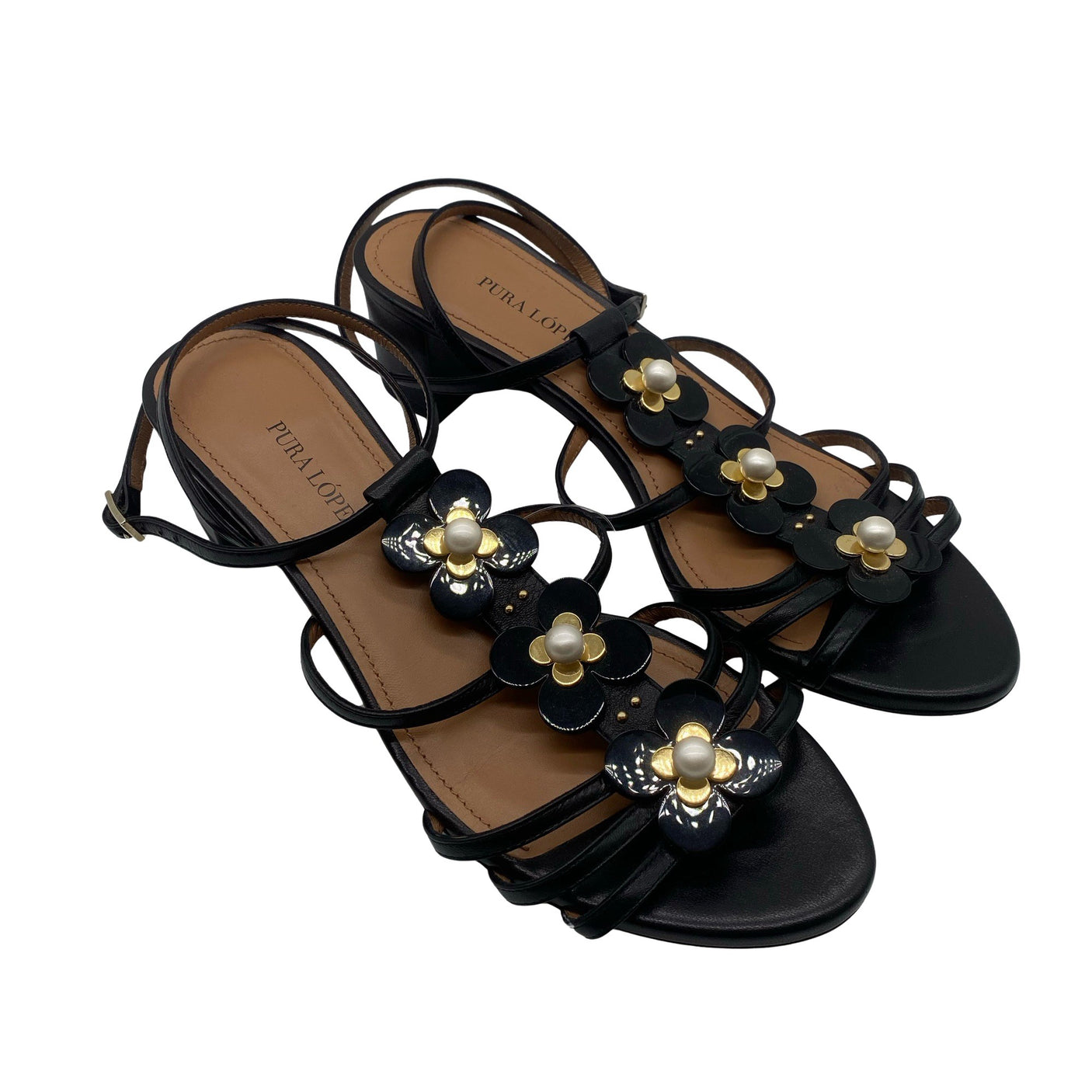 Unisex Pura López - Heeled sandals, size 38 - Black (3)