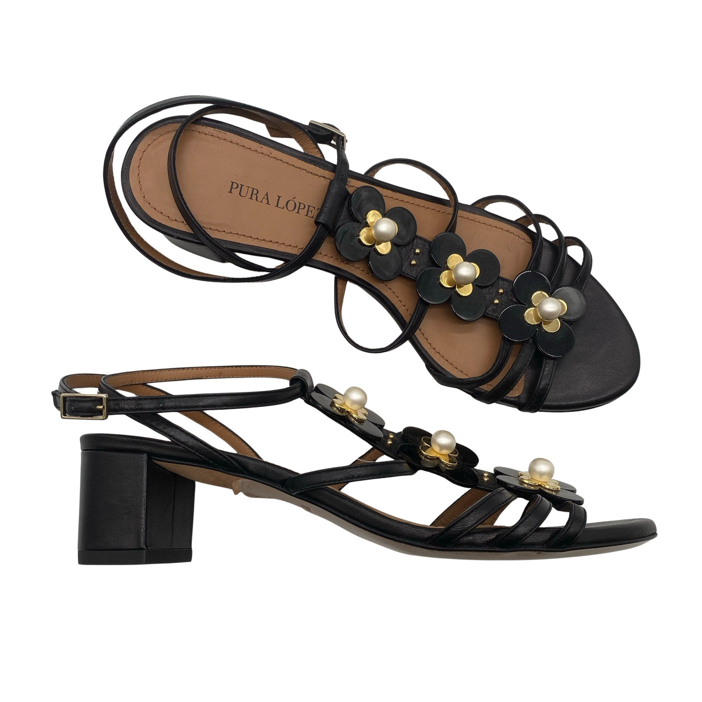 Unisex Pura López - Heeled sandals, size 38 - Black (1)