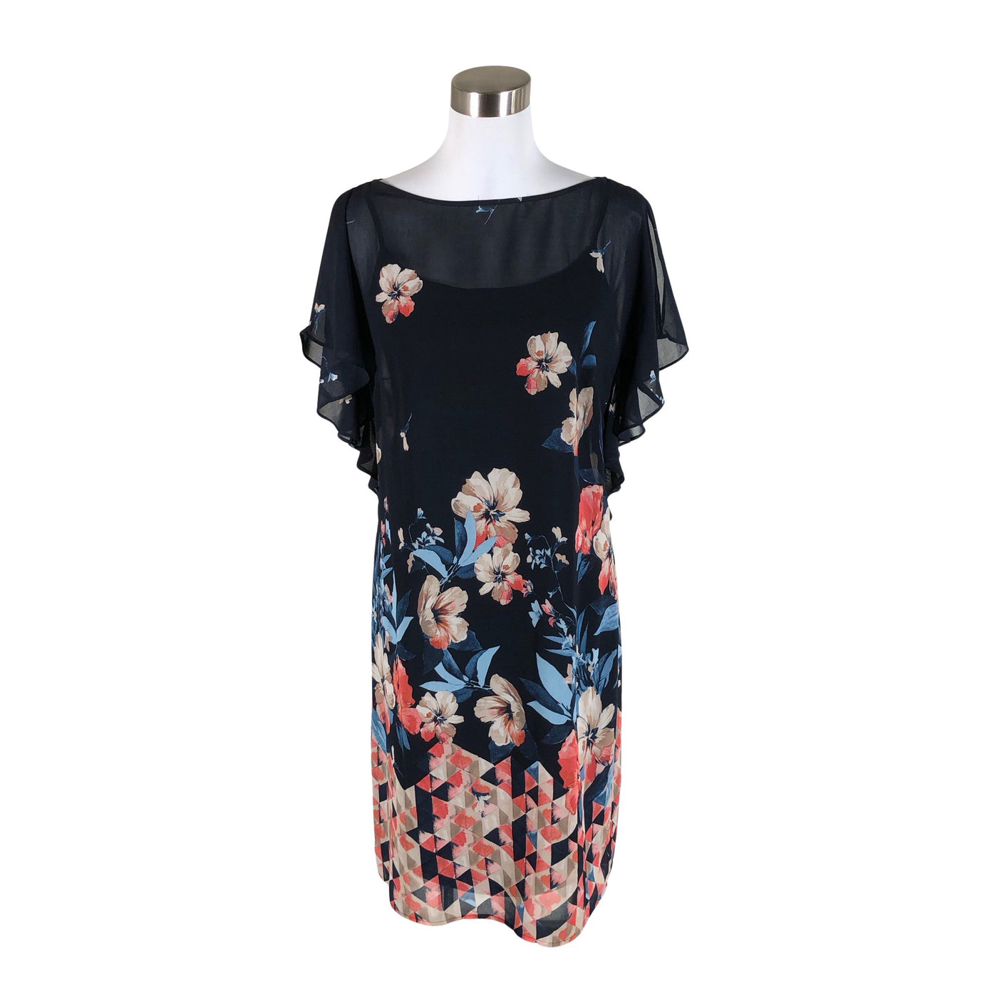 Unisex Esprit - Schiffon dress, size 38 - Blue (1)