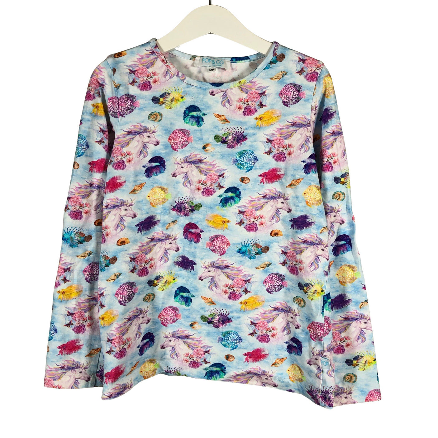Unisex Pop & Co Helsinki - Tricot shirt, size 122 - 128 - Light blue (1)