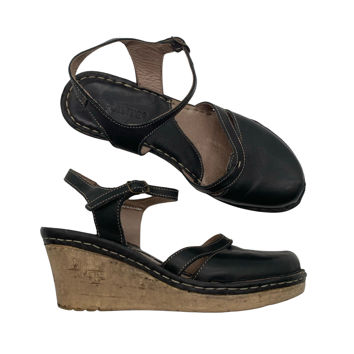 Unisex Ten Points - Wedge sandals, size 38 - Black (1)
