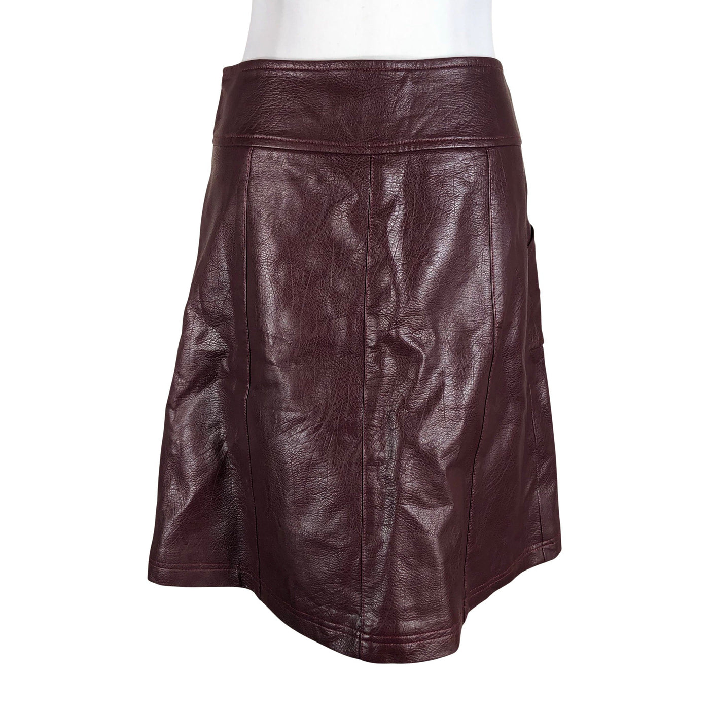 Unisex Le Pep - Leather skirt, size 38 - Wine red (2)