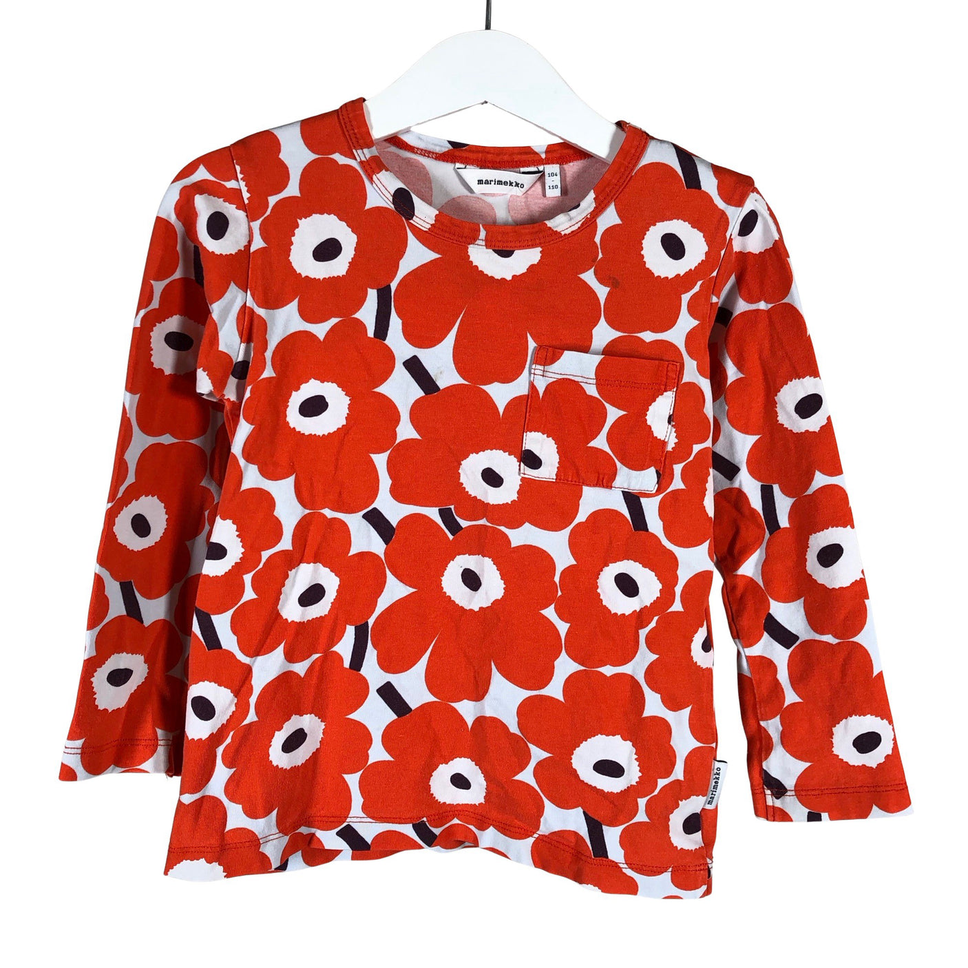 Unisex Marimekko - Tricot shirt, size 104 - 110 - Orange (1)