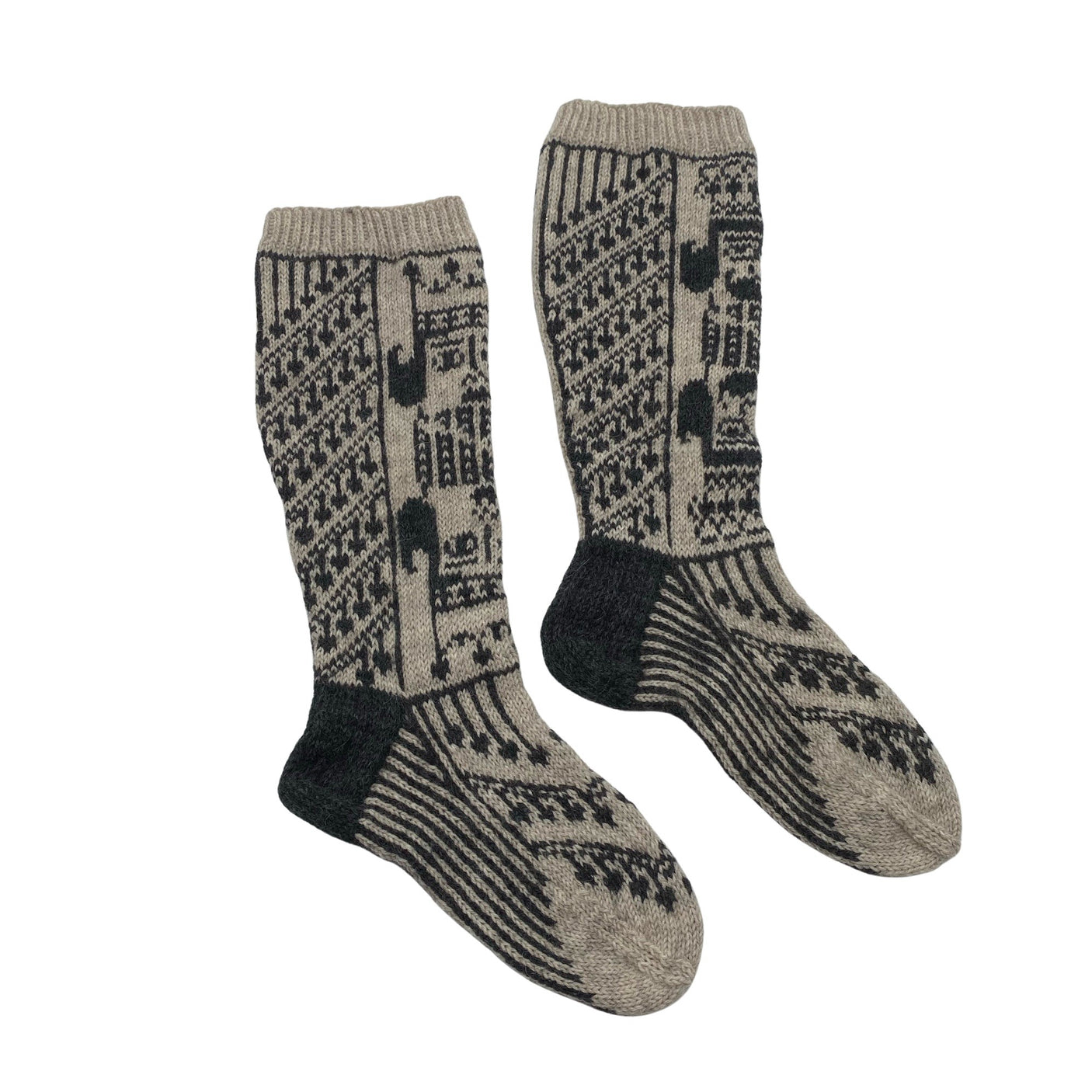 Unisex Handmade - Wool socks, size 39 - Gray (1)