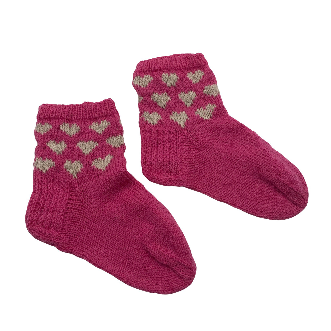 Unisex Handmade - Wool socks, size 39 - Pink (1)