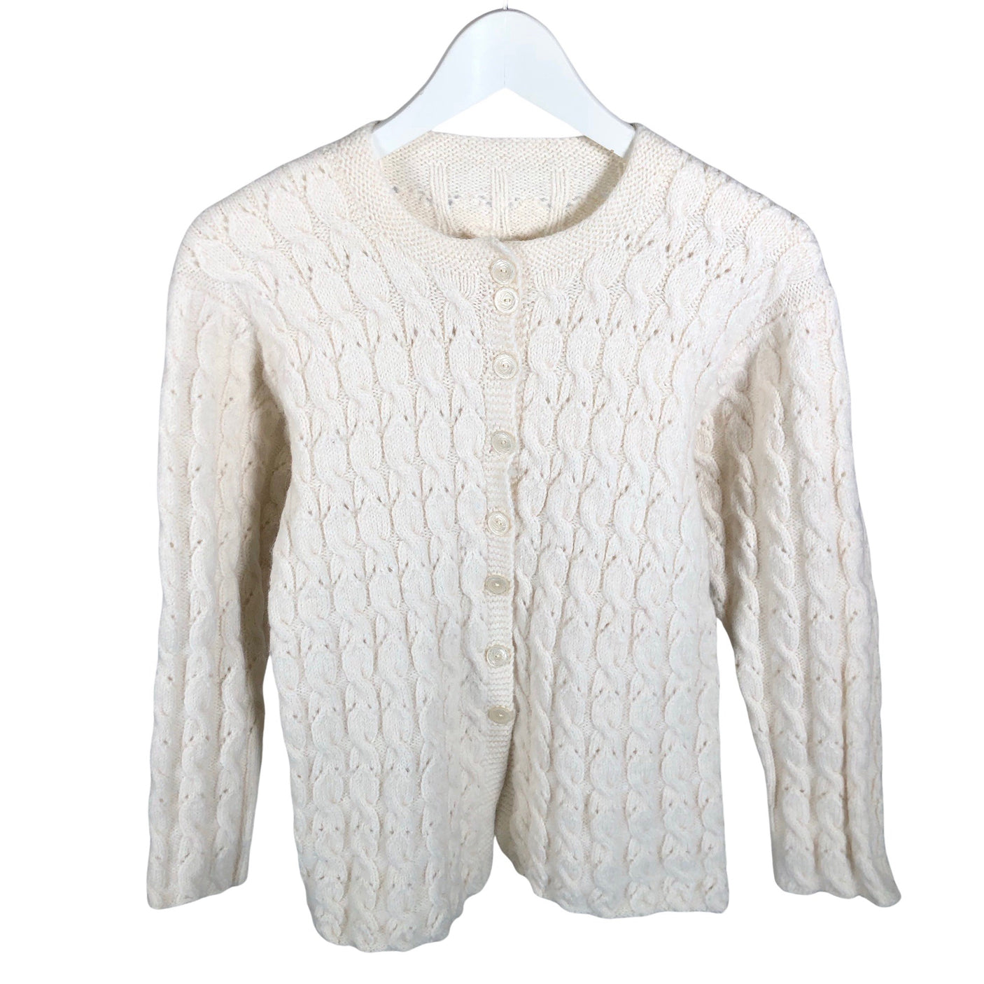 Unisex Handmade - Cardigan, size 158 - 164 - Natural white (1)