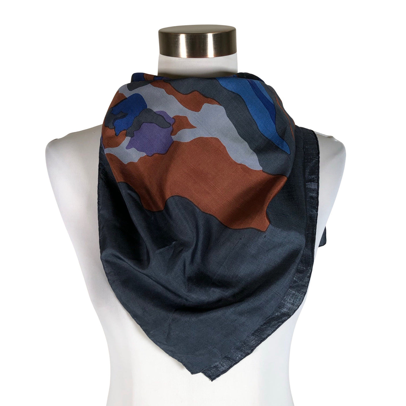 Unisex Thai Silk - Scarf, size Maxi - Blue (1)
