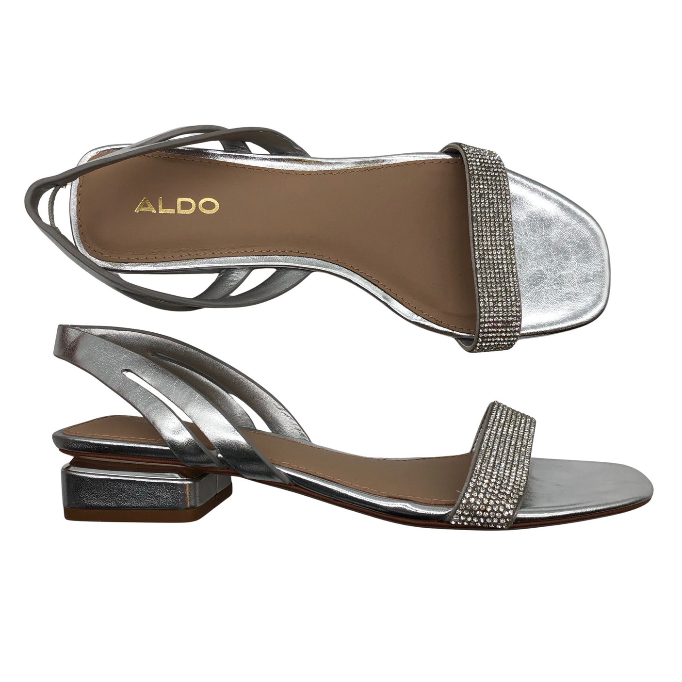 Unisex Aldo - Heeled sandals, size 38 - Silver (1)