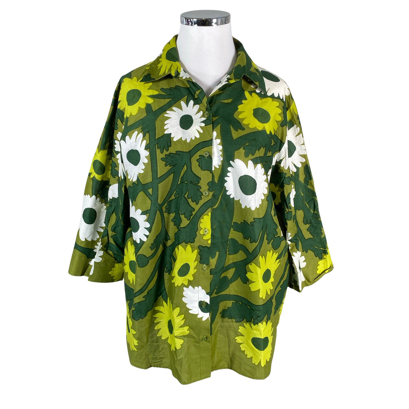 Unisex Marimekko - Schiffon tunic, size 44 - Green (1)