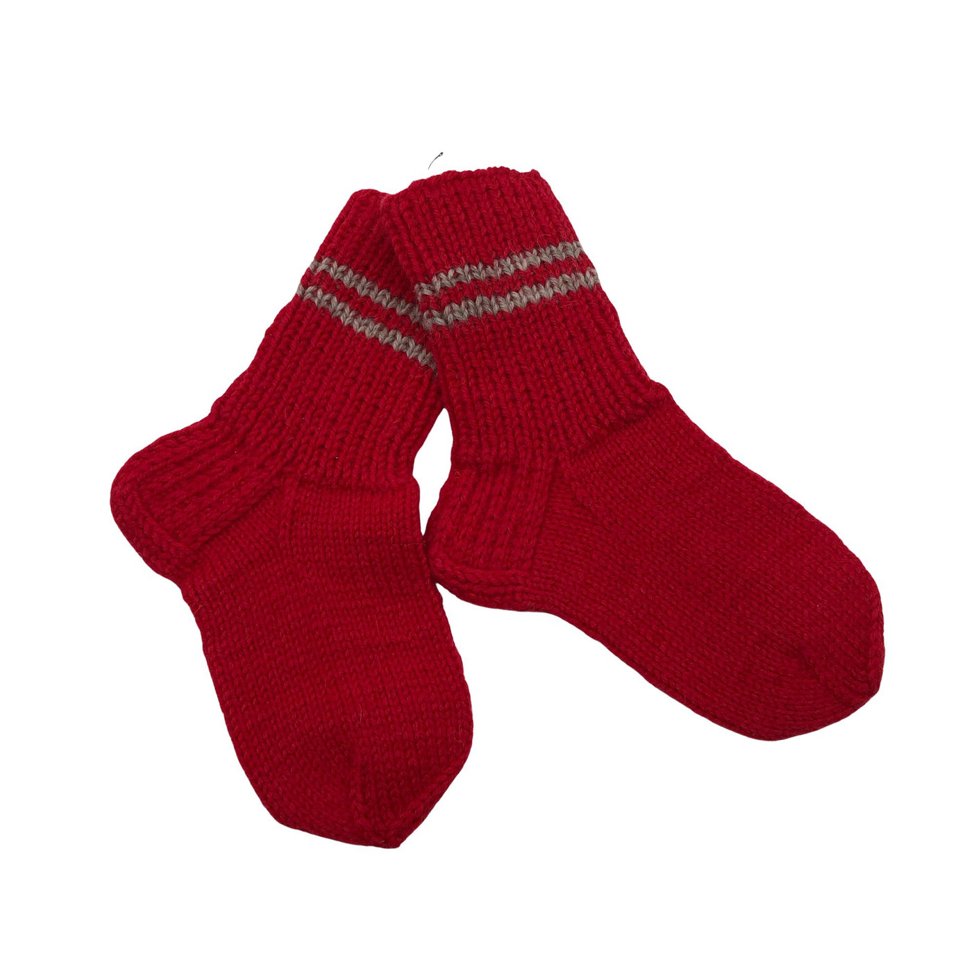 Unisex Handmade - Wool socks, size 27 - Red (1)