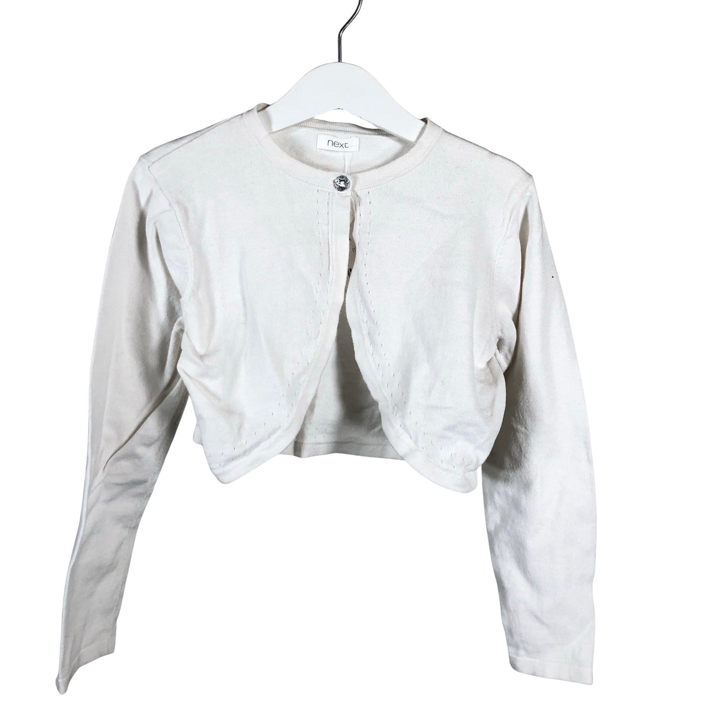 Unisex Next - Knit bolero jacket, size 116 - 122 - White (1)