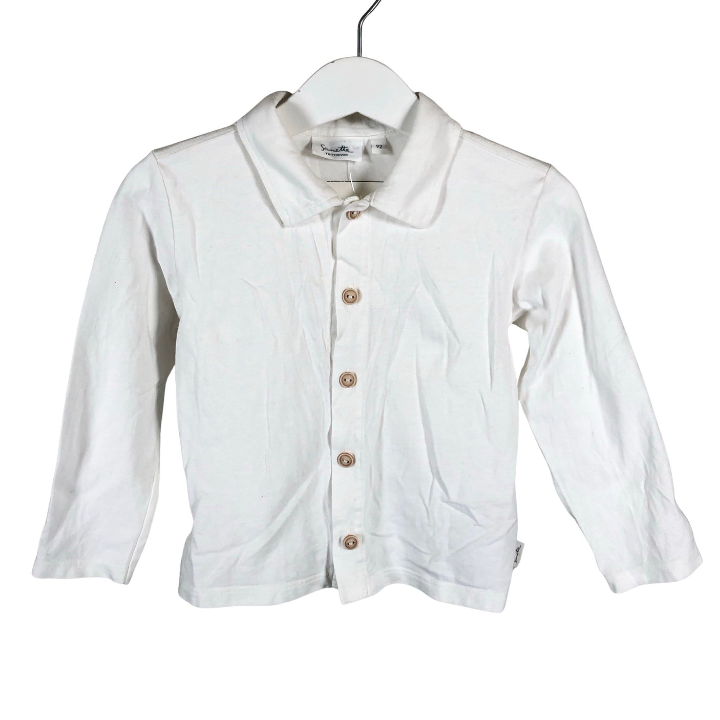 Unisex Sanetta - Tricot shirt, size 86 - 92 - White (1)