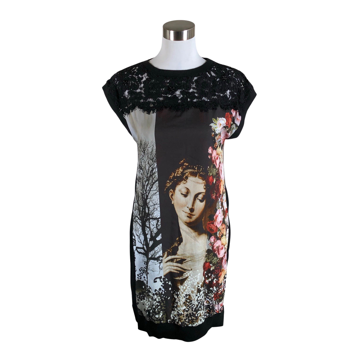 Unisex Derhy - Schiffon dress, size 38 - Black (1)