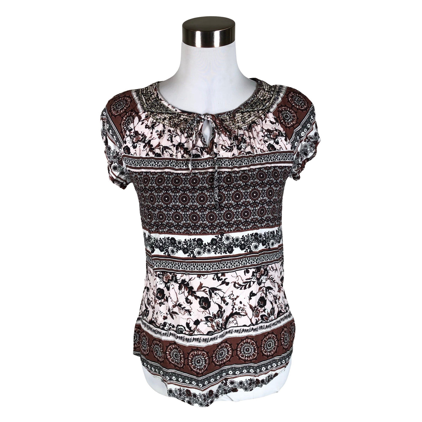Unisex Comma - Short-sleeved blouse, size 34 - Brown (1)